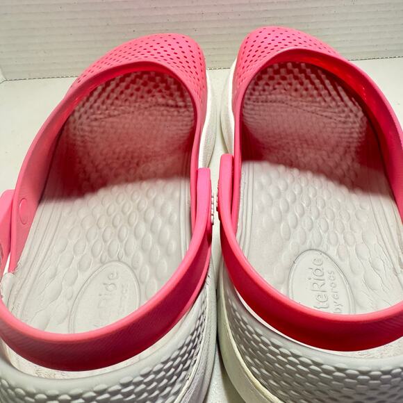 CROCS pink Lite Ride Clogs SZ W 9 - Picture 7 of 7